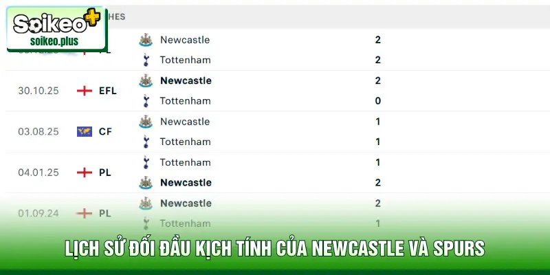 Lịch sử đối đầu kịch tính của Newcastle và Spurs
